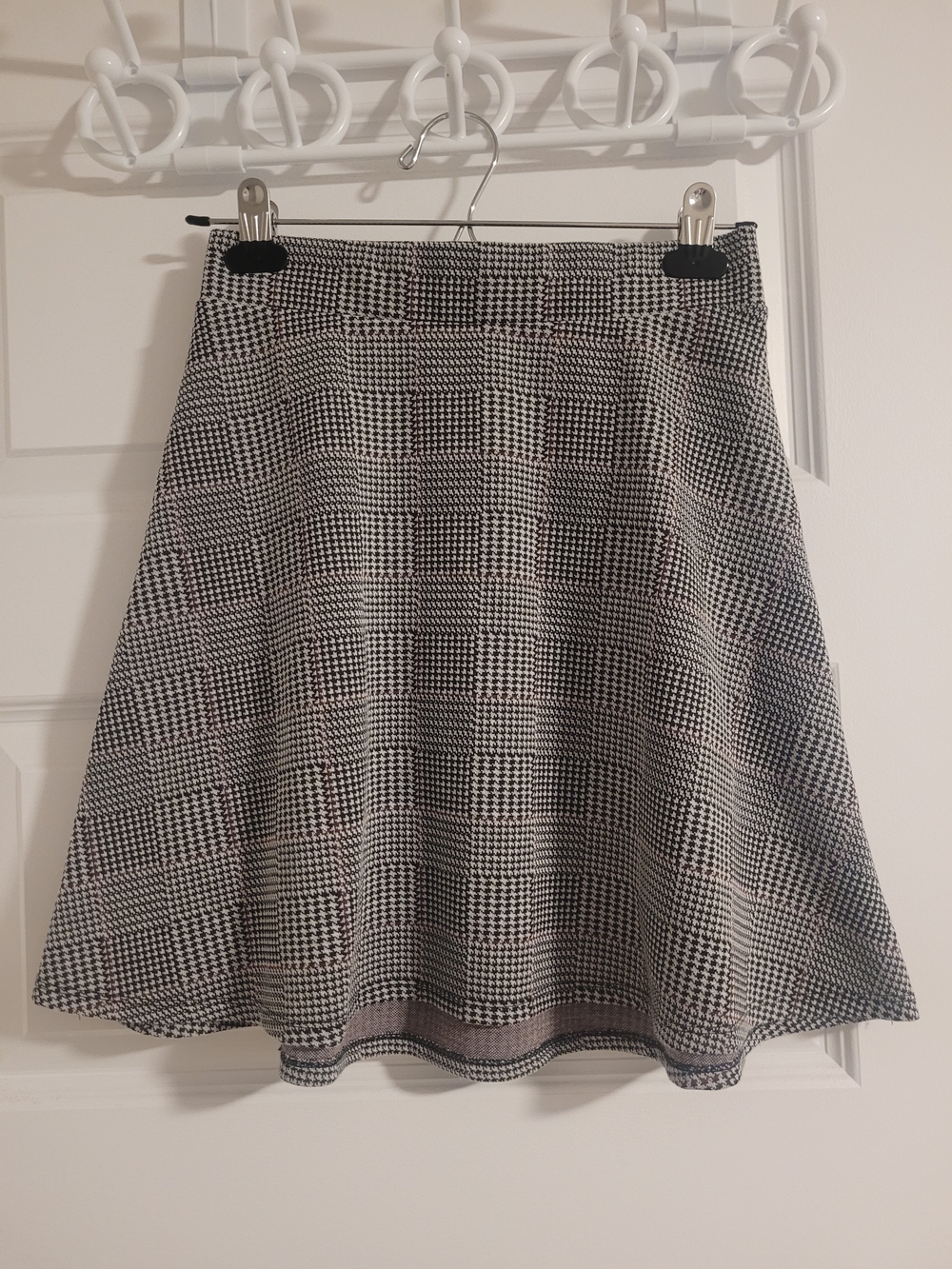 Ardene Black & White Plaid Skater Skirt